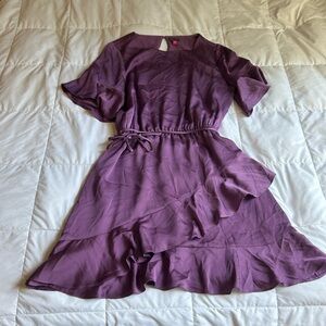 Purple Short Sleeve Dress